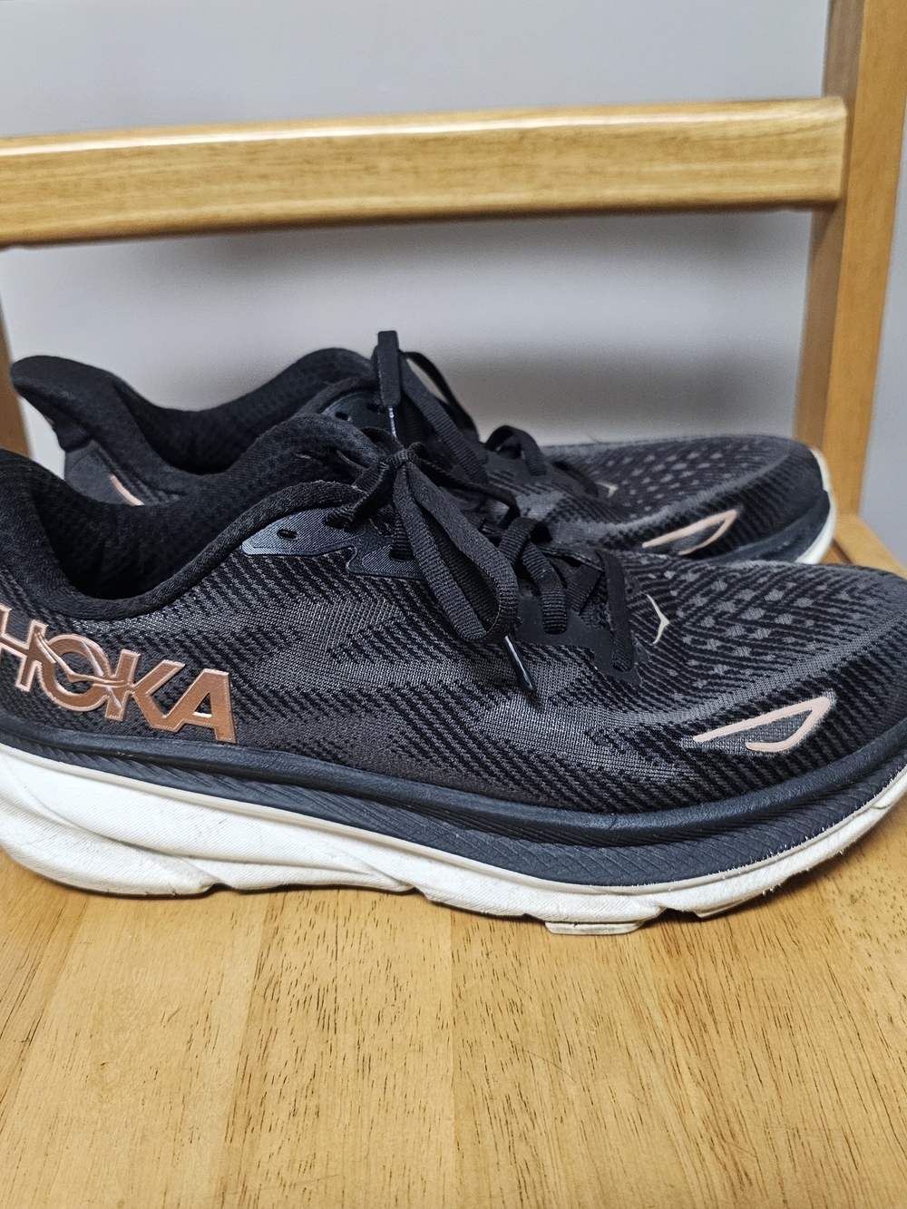 Hoka Black Running Walking Sneakers Athletic Clifton Womens Size 9.5 Comfortable - Picture 3 of 7